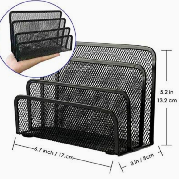 Wire Mesh 3 slot mail file office organizer - Picture 5 of 5